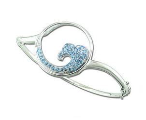 Blue Topaz, Decembers Birthstone Blue-Topaz-Wave-Bangle-76 Blue Topaz, Decembers Birthstone Blue-Topaz-Wave-Bangle-76