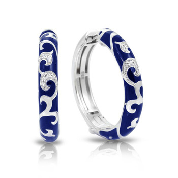 photo number one of Royale Hoops Blue Earrings item 03021420704