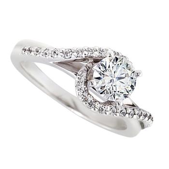 photo number one of Platinum semi mount swirl engagement ring item 198