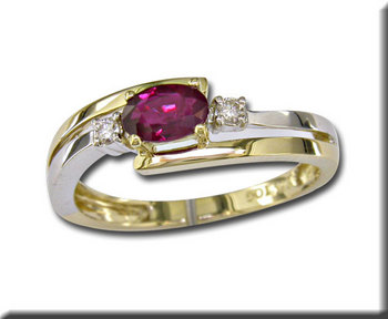 photo number one of 14K Yellow Gold/W Ruby/Diamond Ring item R46DLAR4I