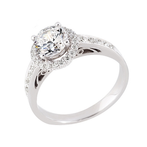 April Birthstone of the Month - Diamond Platinum Semi Mount Engagement Ring-48