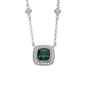 The Emerald: The Jewel of the Ancient World Regal-Cushion-Pendant-Lab-Grown-Emerald-Simulated-Diamonds-72