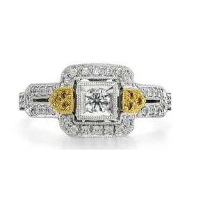 The Diamond is Aprils Birthstone Two-Tone-Gold-Ring-with-Yellow-and-White-Diamonds-13