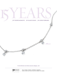 April Birthstone of the Month - Diamond White Gold Necklace with laser drilled diamond-18