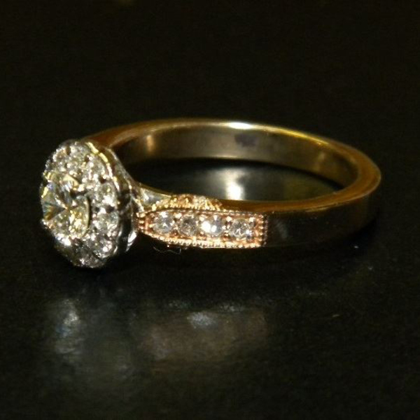 Antique Styled Diamond Halo Ring Custom90After2-50 Antique Styled Diamond Halo Ring Custom90After2-50
