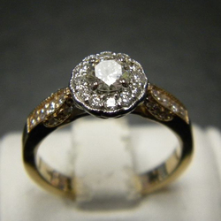Antique Styled Diamond Halo Ring 