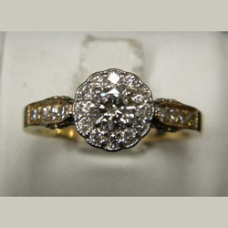 Antique Styled Diamond Halo Ring 