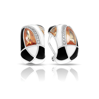 photo number one of Tango Champagne, Black, and White Earrings item 03-02-13-2-06-04