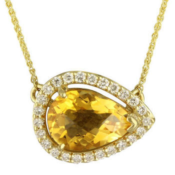 photo number one of 14K Yellow Gold Citrine/Diamond Neckpiece item NPF181CC1CI