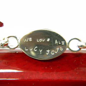 photo number one of Hand Engraved Bangle Bracelet and Cuff Links item Custom71