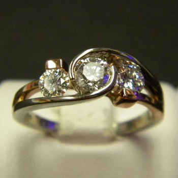 photo number one of Rose and White Gold Diamond Ring item Custom80