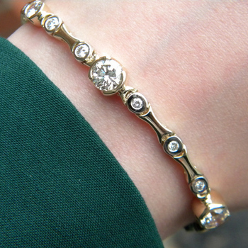 photo number one of Diamond Bezel Bracelet from Mom's Rings item Custom24