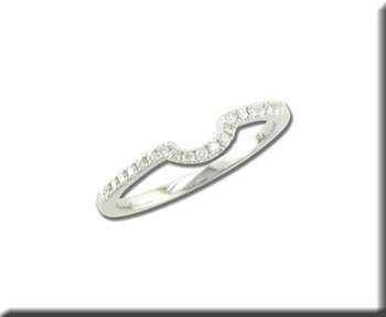 photo number one of Hint - 14K White Gold Diamond Wedding Band item RBC017XX3WI-B