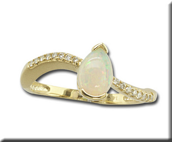 photo number one of 14K Yellow Gold Australian Opal/Diamond Ring item RPF069N12CI