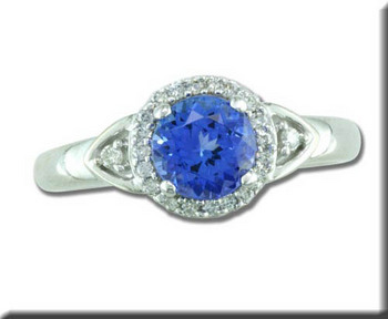 photo number one of 14K White Gold Tanzanite/Diamond Ring item RPF079J23WI