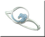 photo of Sterling Silver Blue Topaz Wave 30mm Bangle item BMC035B2XSI