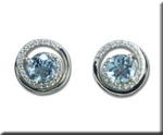 photo of 14K Yellow Gold Garnet Checkerboard/Diamond Earrings  item EPF130GC2CI
