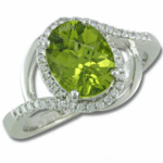 photo of 14K White Gold Checkerboard Peridot/Diamond Ring item RLC015TC1WI