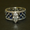 icon number four of Diamond and Sapphire Wide Band Ring item Custom73