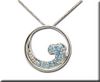 photo of Sterling Silver Blue Topaz Wave Pendant item PNT038B2XSI