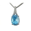 photo of 14K White Gold Blue Topaz/Diamond Pendant  item PPF049B22WI-CH